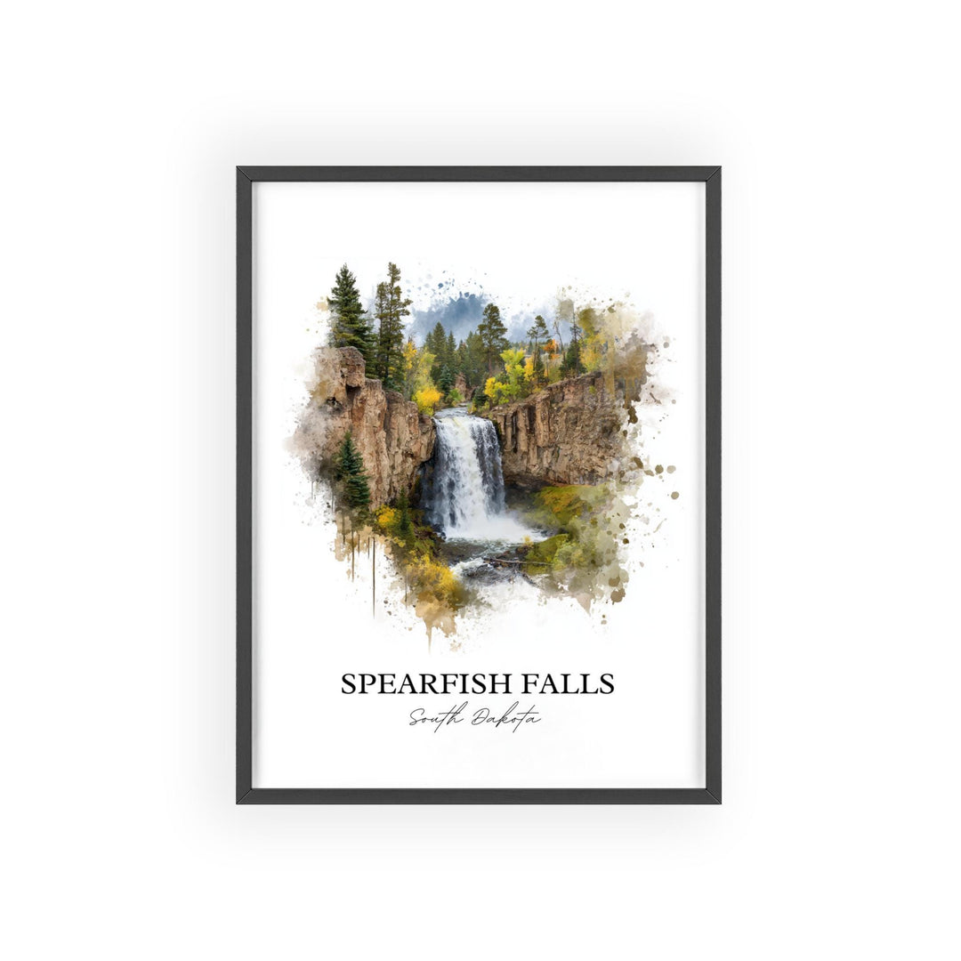 Spearfish Falls Wall Art, Spearfish Canyon Print, South Dakota Artwork, Spearfish Falls Gift, Travel Print, Travel Poster, Housewarming Gift