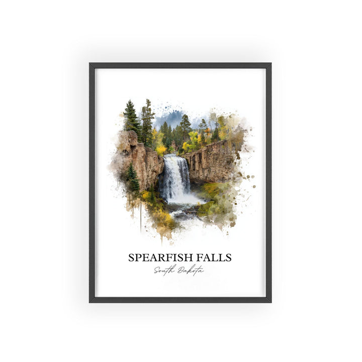 Spearfish Falls Wall Art, Spearfish Canyon Print, South Dakota Artwork, Spearfish Falls Gift, Travel Print, Travel Poster, Housewarming Gift