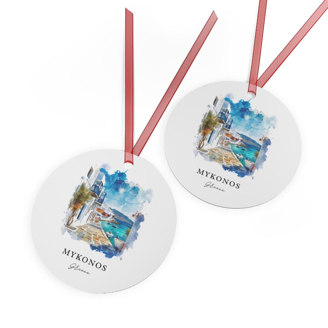Mykonos Greece Ornament: Unique Mykonos Souvenir, Greece Xmas Decor, and Authentic Mykonos Gift