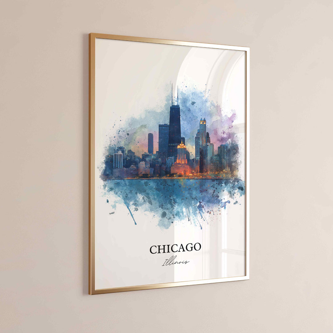 Chicago, IL – Watercolor Art Print