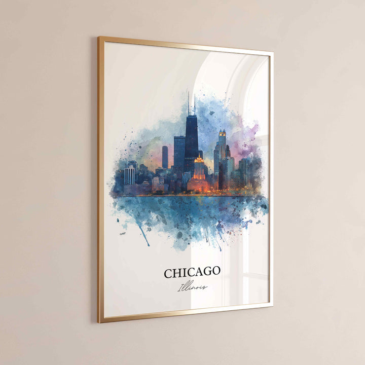 Chicago, IL – Watercolor Art Print