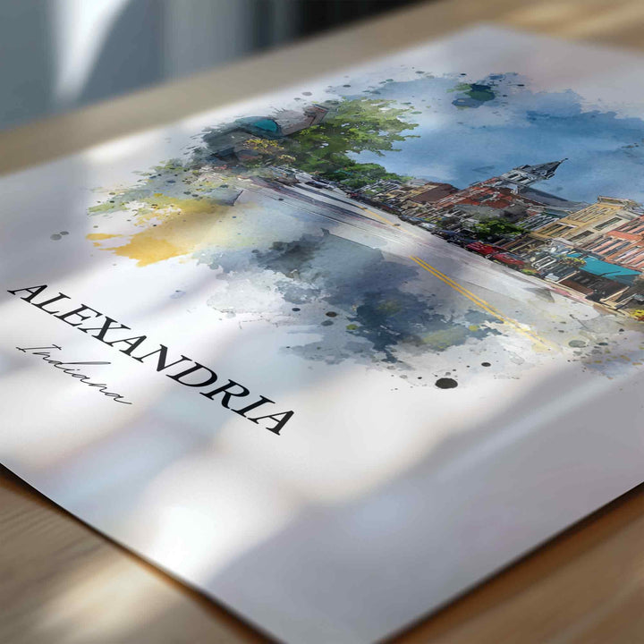 Alexandria, Indiana – Watercolor Art Print