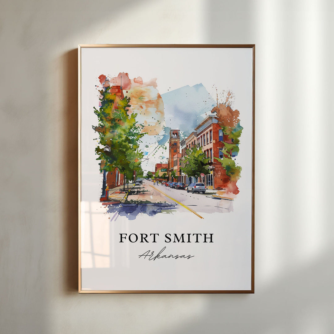 Fort Smith Arkansas Art, Fort Smith Print, Fort Smith AR Watercolor, Arkansas River Gift,