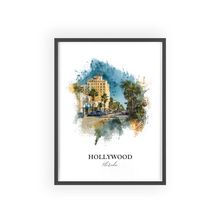 Hollywood, Florida – Watercolor Art Print