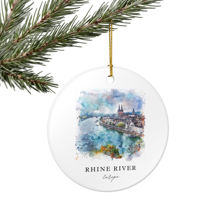 Rhine River Ornament: Unique Rhine River Souvenir, Rhine River Cruise Decor, and Authentic Rhine River Gift