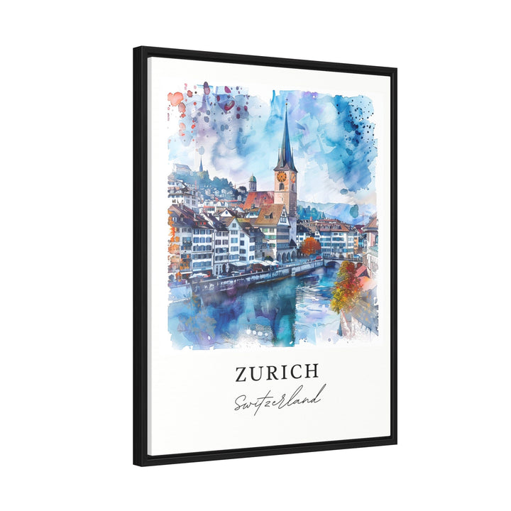 Zurich Watercolor Art, Switzerland Print, Zurich Wall Art, Swiss Art Gift, Travel Print, Travel Poster, Travel Gift, Housewarming Gift