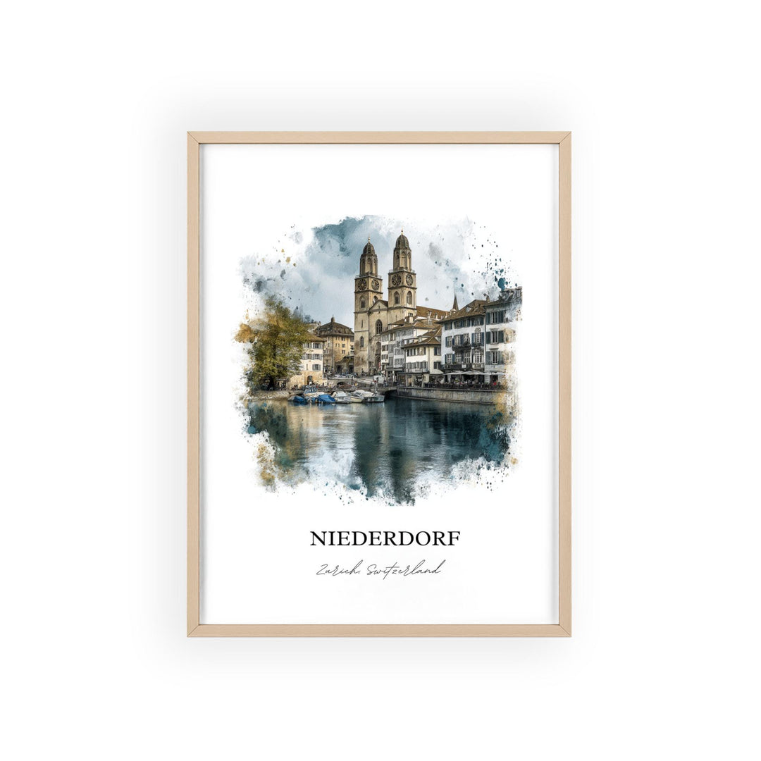 Niederdorf, Switzerland – Watercolor Art Print