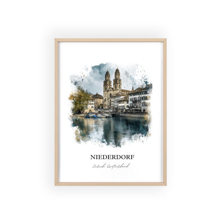 Niederdorf, Switzerland – Watercolor Art Print