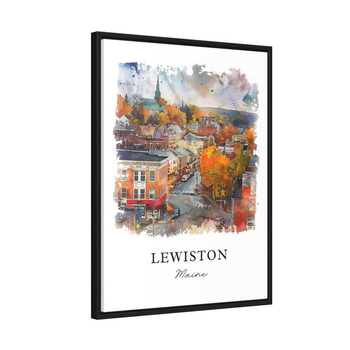 Lewiston Maine Wall Art, Lewiston Print, Lewiston ME Watercolor, Lewiston Maine Gift, Travel Poster, Housewarming Gift