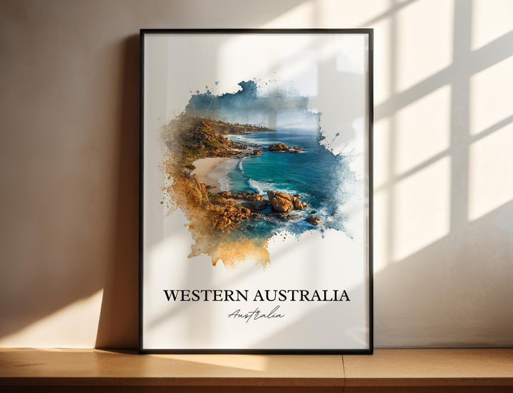 Western Australia Art, Australia Print, Australia Watercolor Art, Western Australia Gift, Travel Print, Travel Poster, Housewarming Gift