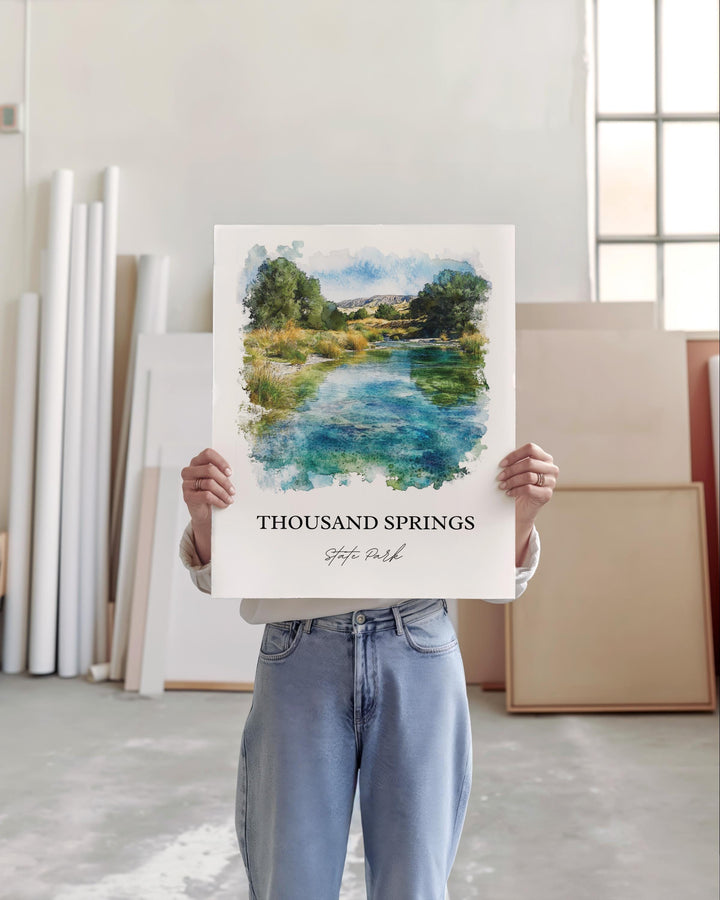 Thousand Springs State Park Wall Art, Idaho Print, Idaho Watercolor Art, Malad Gorge Gift, Travel Print, Travel Poster, Housewarming Gift