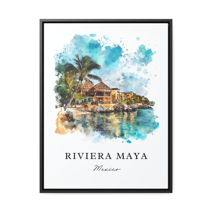 Riviera Maya Wall Art, Riviera Maya MX Print, Yucatán Watercolor Art, Riviera Maya Gift,