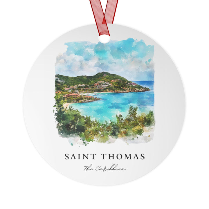 Saint Thomas Ornament: Unique St Thomas Souvenir, St Thomas Xmas Decor, and Authentic St Thomas USVI Christmas Gift