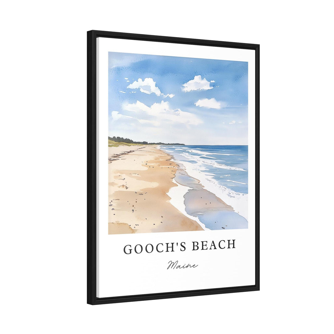 Goochs Beach Wall Art, Goochs Beach Print, Kennebunk Watercolor Art, Kennebunk ME Gift,