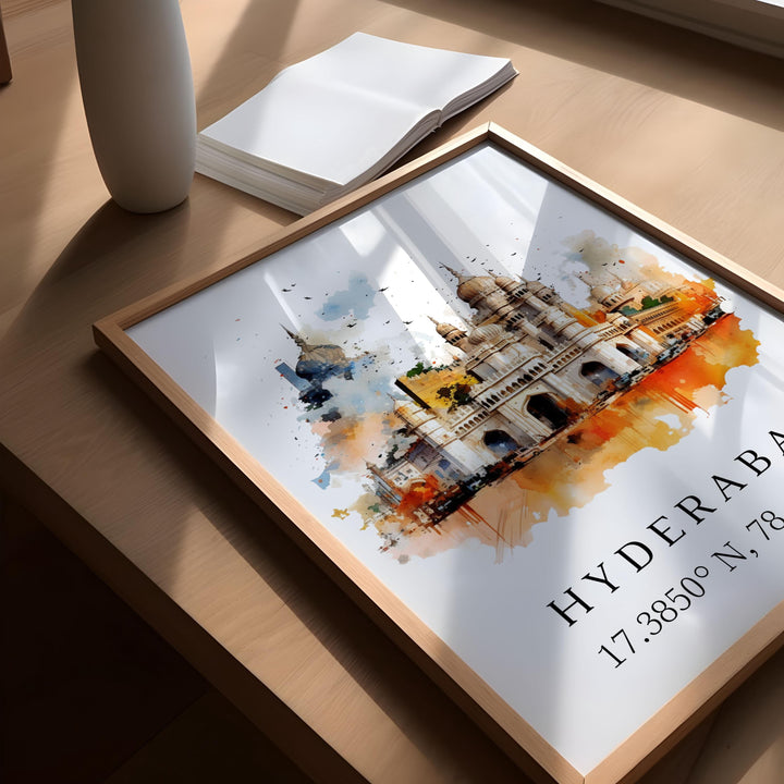 Hyderabad India wall art - India, Hyderabad poster, Hyderabad Wedding gift, Birthday present, Custom Text, Personalised Gift