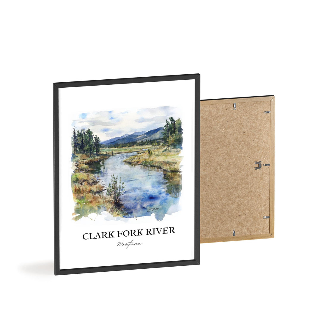 Clark Fork River, USA – Watercolor Art Print