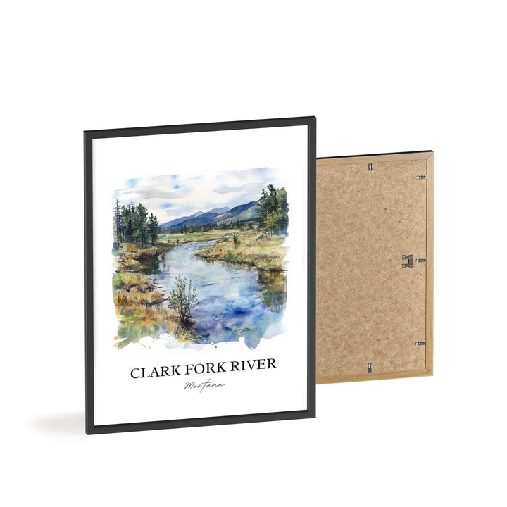 Clark Fork River, USA – Watercolor Art Print
