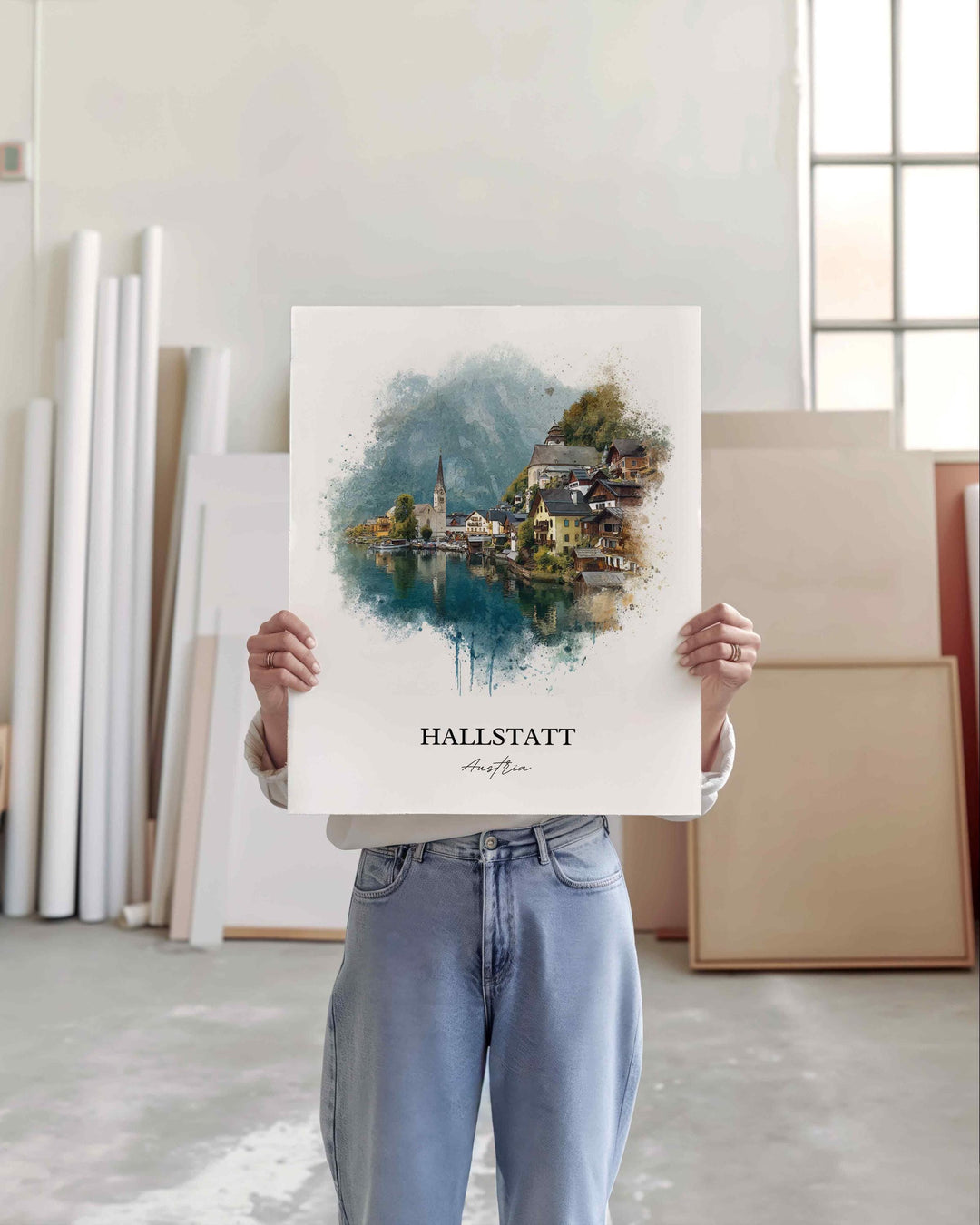 Hallstatt, Austria – Watercolor Art Print