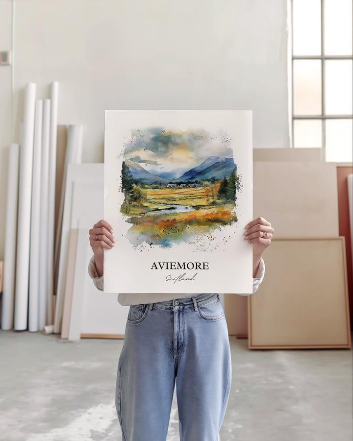 Aviemore, Scotland – Watercolor Art Print