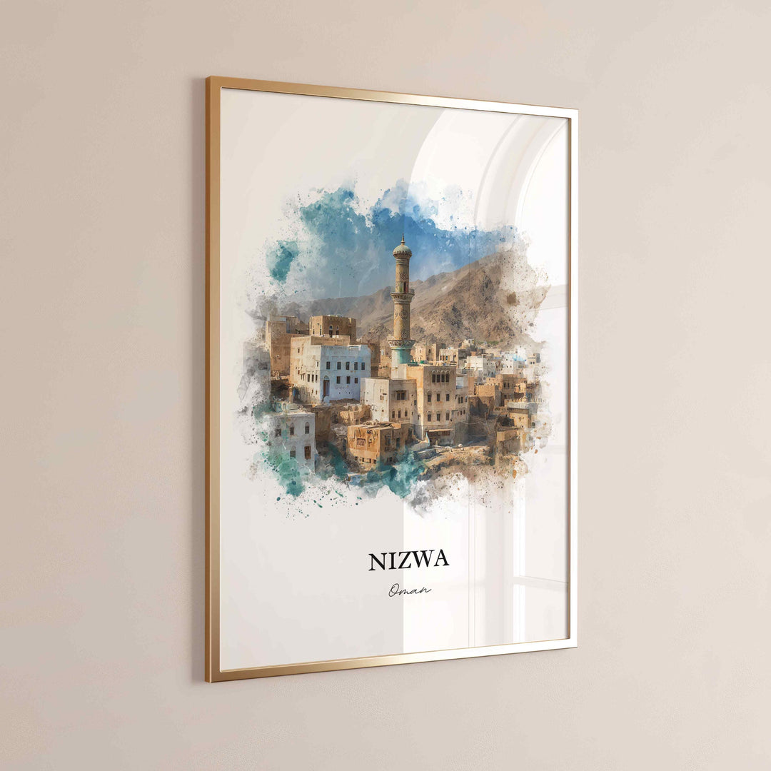 Nizwa, Oman – Watercolor Art Print