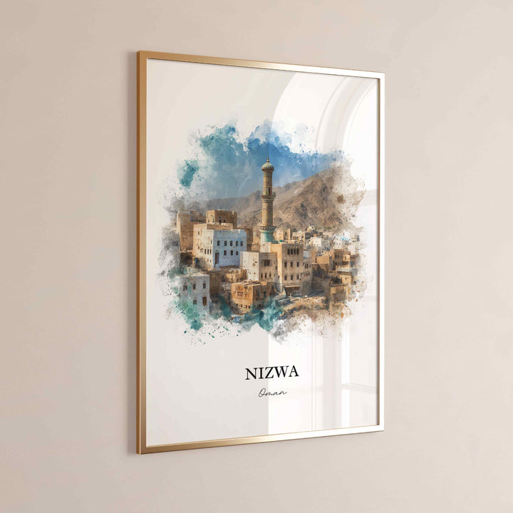 Nizwa, Oman – Watercolor Art Print