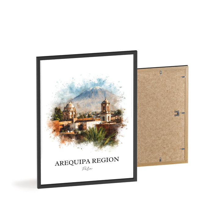 Arequipa Region Wall Art, Peru Print, Peru Watercolor Art, Arequipa Peru Gift, Travel Print, Travel Poster, Housewarming Gift