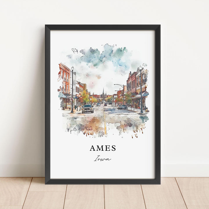 Ames Wall Art - Iowa Print