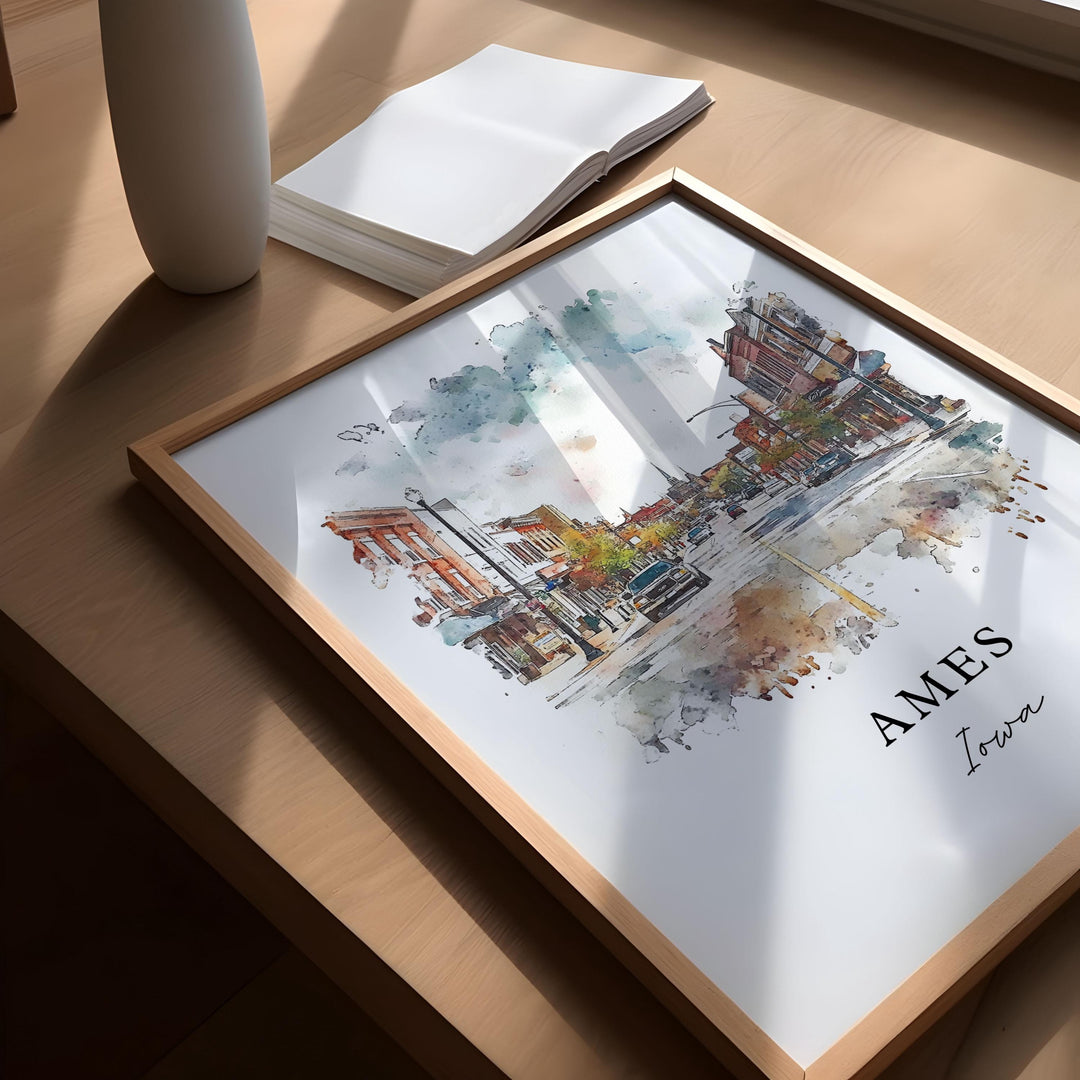 Ames Wall Art - Iowa Print