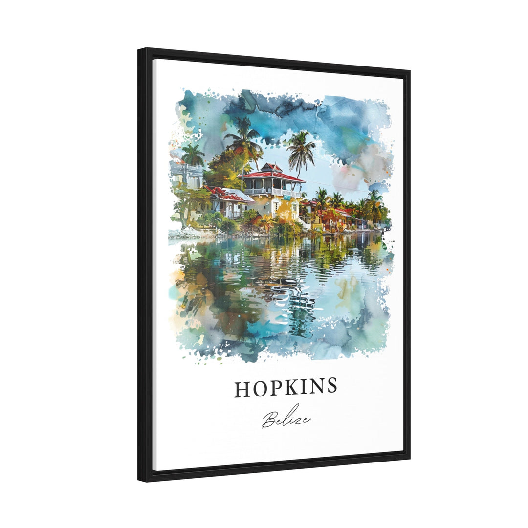 Hopkins Belize Wall Art, Hopkins Print, Hopkins Belize Watercolor, Hopkins Belize Gift,