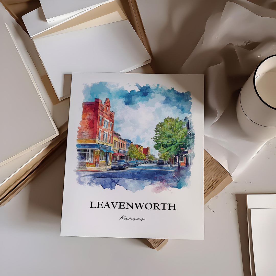 Leavenworth, Kansas, USA – Watercolor Art Print