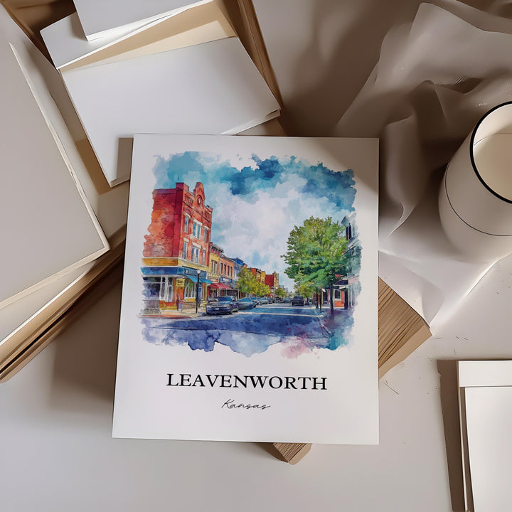 Leavenworth, Kansas, USA – Watercolor Art Print