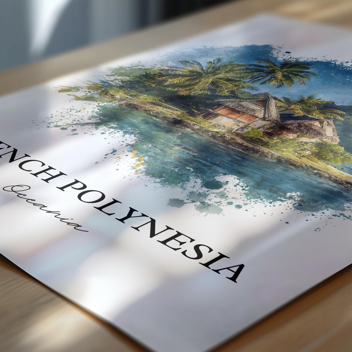 French Polynesia Wall Art, Bora Bora Print, French Polynesia Artwork, French Polynesia Gift, Travel Print, Travel Poster, Housewarming Gift
