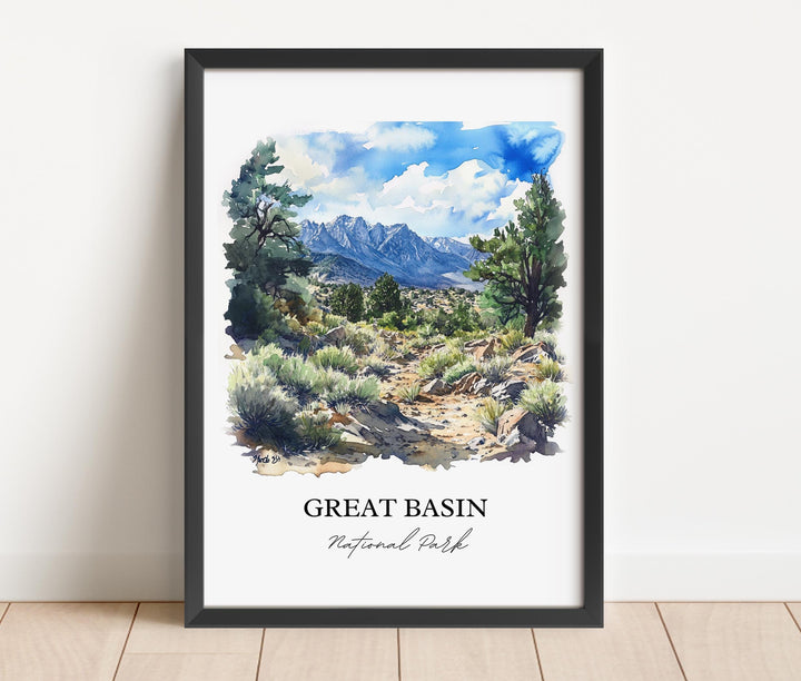 Great Basin National Park Wall Art, Nevada Print, Nevada Watercolor, White Pine County Gift, Travel Print, Travel Poster, Housewarming Gift