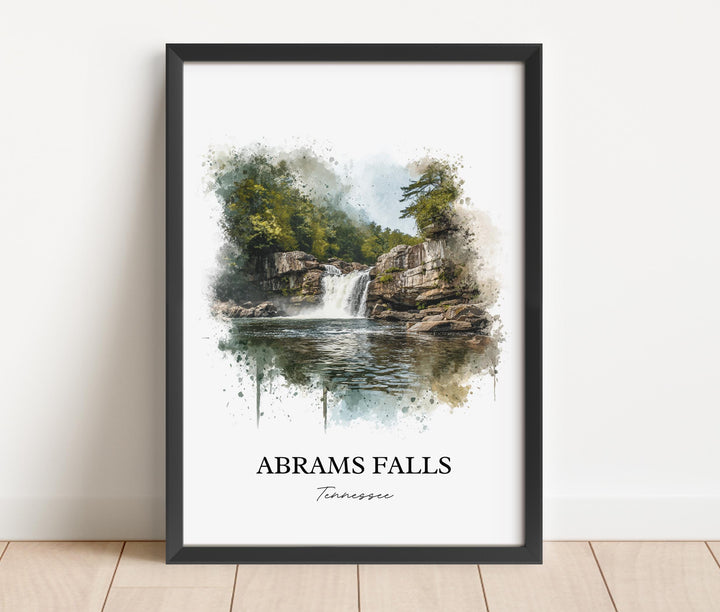 Abrams Falls Wall Art, Abrams Falls TN Print, Tennessee Watercolor Art, Abrams Falls Gift, Travel Print, Travel Poster, Housewarming Gift