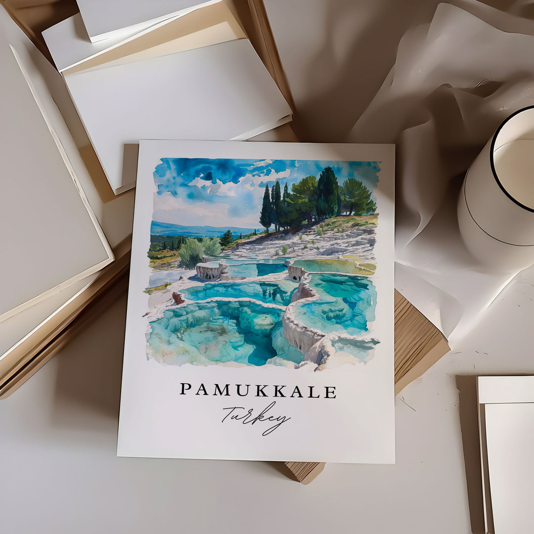 Pamukkale Turkey wall art - Turkey, Pamukkale print, Pamukkale Wedding gift, Birthday present, Custom Text, Perfect Gift