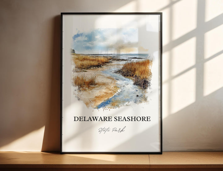 Delaware Seashore State Park Art, Rehoboth Beach Print, Reho Beach Watercolor, Delaware Gift, Travel Print, Travel Poster, Housewarming Gift