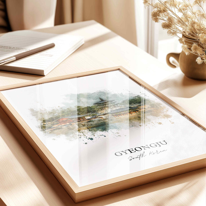 Gyeongju, South Korea – Watercolor Art Print