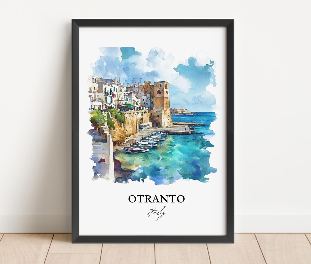 Otranto Wall Art, Apulia Region Print, Italy Watercolor Art, Otranto Italy Gift, Travel Print, Travel Poster, Housewarming Gift