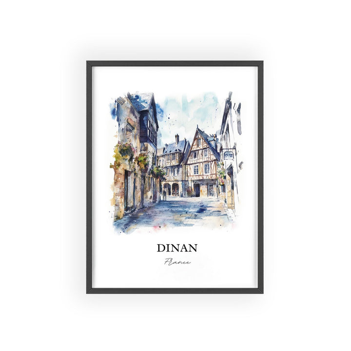 Dinan France Wall Art, Brittany France Print, France Watercolor Art, Dinan France Gift, Travel Print, Travel Poster, Housewarming Gift