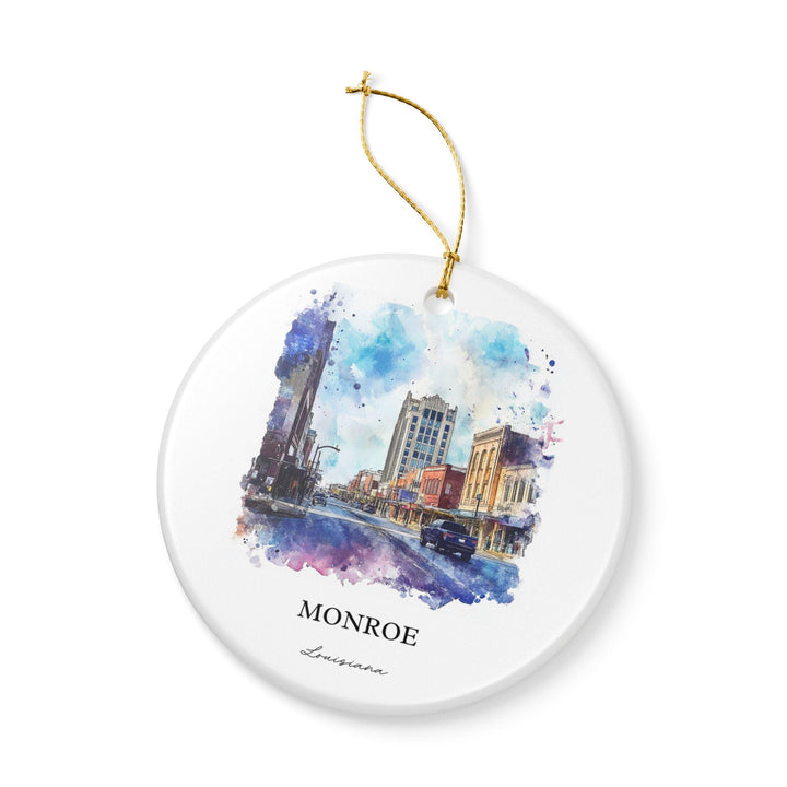 Monroe Louisiana Ornament: Unique Monroe LA Souvenir, Monroe LA Xmas Decor, and Authentic Louisiana Gift