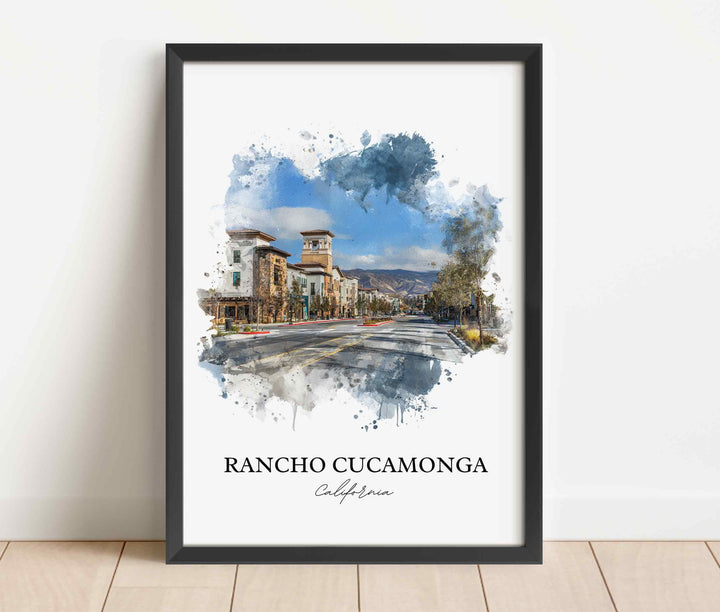 Rancho Cucamonga Art, Rancho Cucamonga Print, California Art, San Gabriel Mountains Gift, Travel Print, Travel Poster, Housewarming Gift