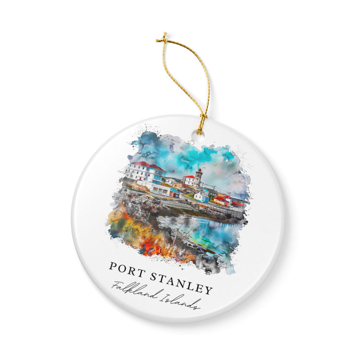 Port Stanley Ornament: Unique Falkland Islands Souvenir, Falkland Islands Xmas Decor, and Authentic Falkland Islands Gift