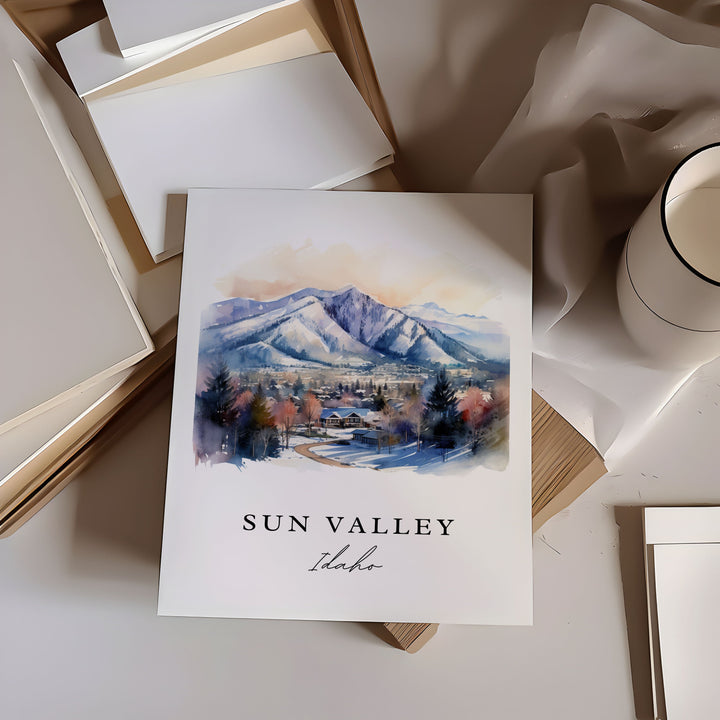 Sun Valley Idaho wall art - Idaho, Sun Valley Ski poster print, Sun Valley ID Wedding gift, Birthday present, Custom Text, Perfect Gift