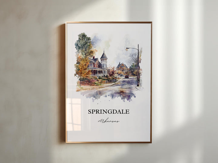 Springdale AR Wall Art - Arkansas Print