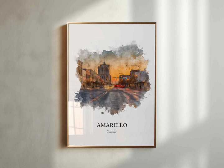 Amarillo, Texas – Watercolor Art Print