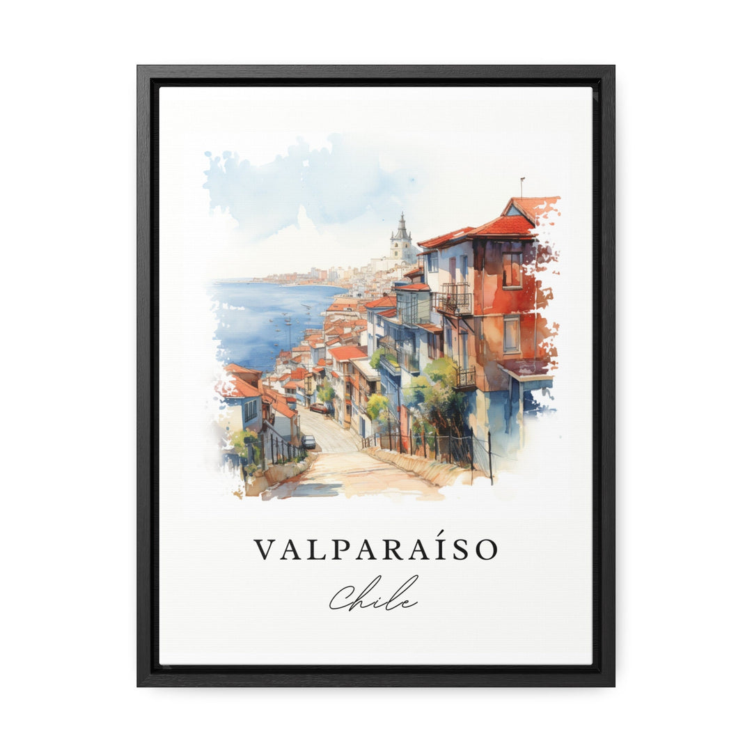 Valpariso Desert traditional travel art - Chile, Valpariso poster, Wedding gift, Birthday present, Custom Text, Personalised Gift