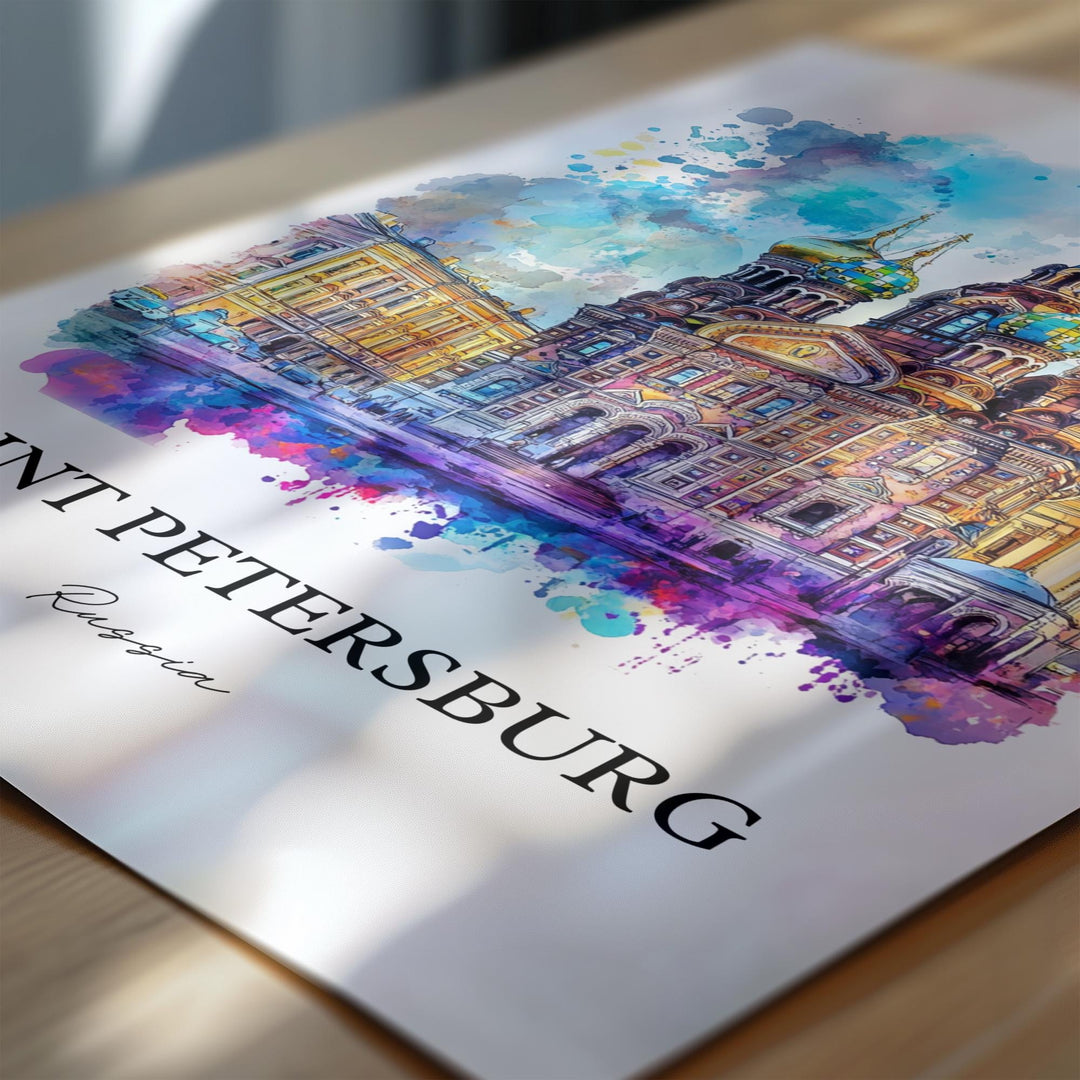 Saint Petersburg Wall Art, St Petersburg Print, Russia Watercolor Art, Saint Petersburg Gift, Travel Print, Travel Poster, Housewarming Gift