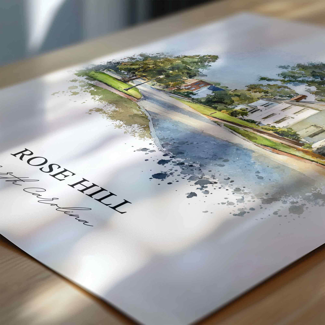Rose Hill, North Carolina – Watercolor Art Print