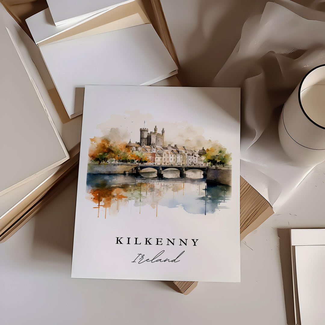 Kilkenny Ireland wall art - Ireland, Kilkenny poster, Kilkenny Wedding gift, v Birthday present, Custom Text, Personalized Gift