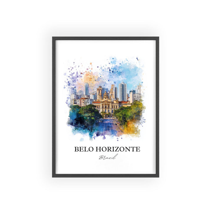 Belo Horizonte, Brazil – Watercolor Art Print